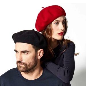 Vintage Unisex Pierre Laulhère 100% Wool French Basque Beret Burgundy, France